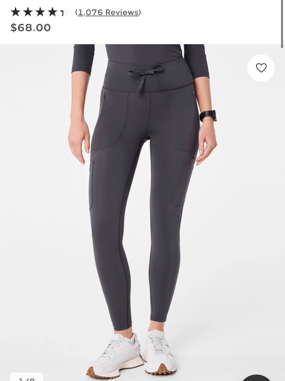 High-Rise FIGS scrub Leggings - Charcoal